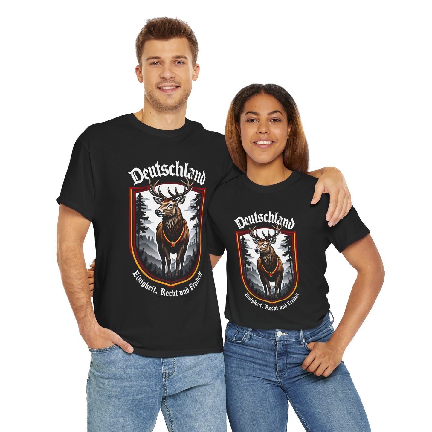 Unisex T-Shirt mit Hirsch und Spruch - Deutschland