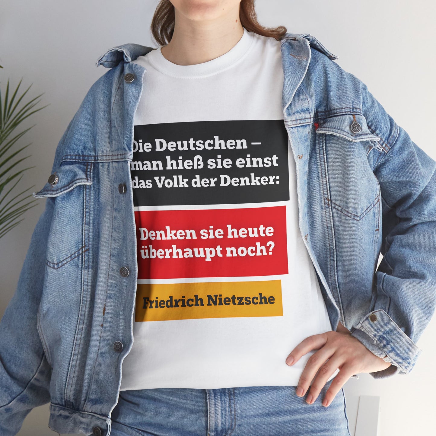 Unisex T-Shirt mit Zitat - Friedrich Nietzsche - Volk der Denker