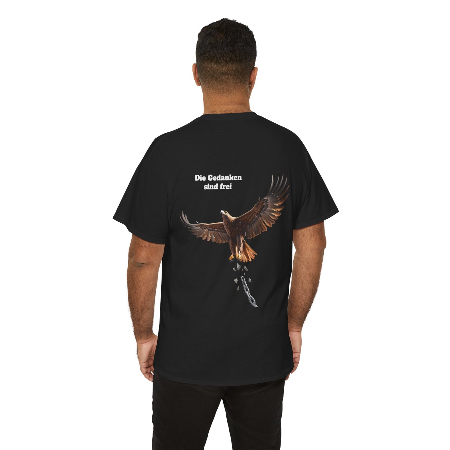 Unisex T-Shirt mit Volkslied - Gedanken sind frei (Druck hinten)