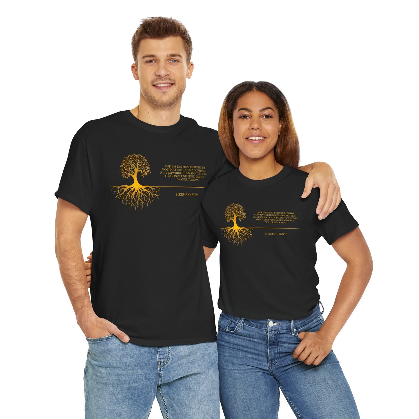 Unisex T-Shirt mit Zitat - Hermann Hesse - Verwirklichung