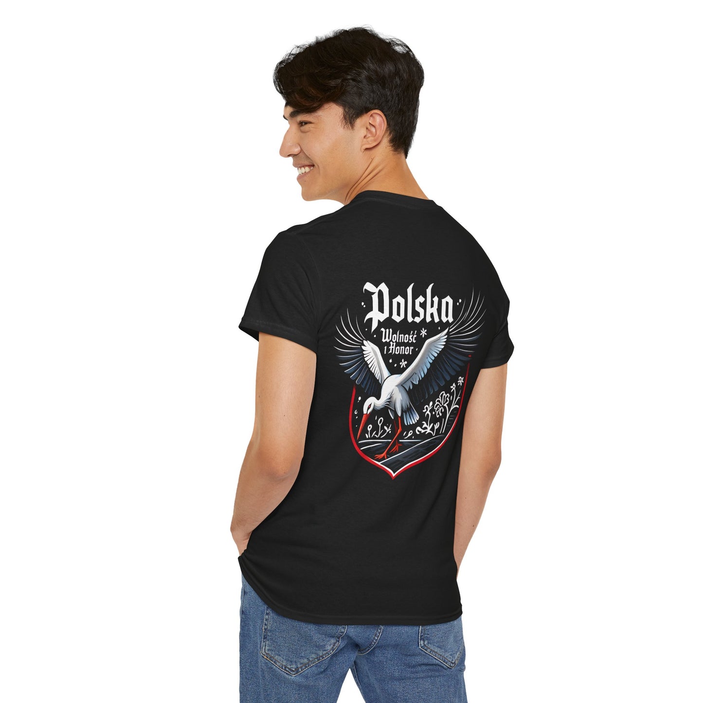 Unisex T-Shirt mit Storch und Spruch - Polen