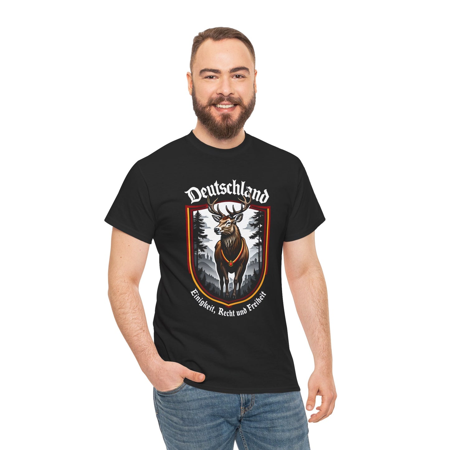 Unisex T-Shirt mit Hirsch und Spruch - Deutschland