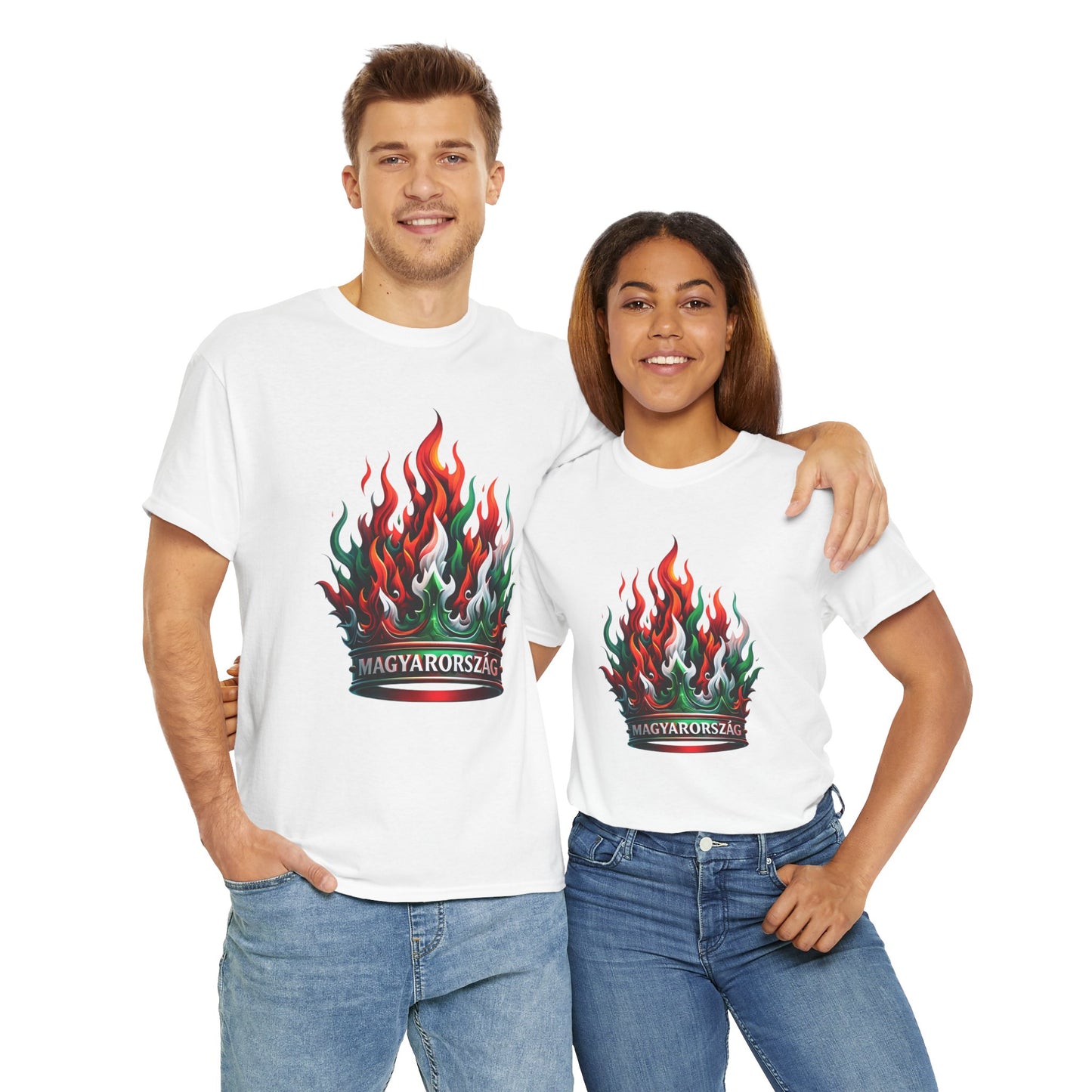 Unisex T-Shirt with Crown - Hungary