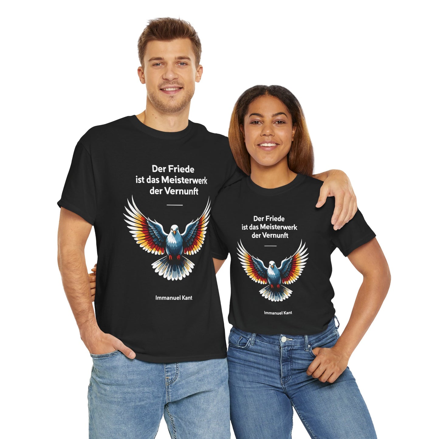 Unisex T-Shirt mit Taube und Zitat - Kant