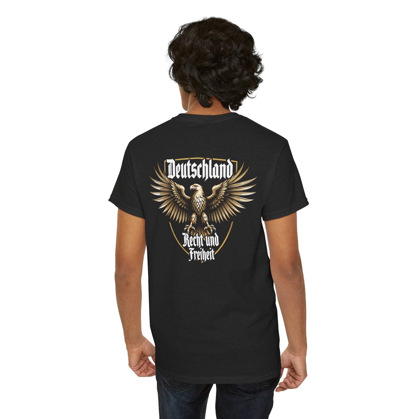 Unisex T-Shirt mit Adler und Spruch - Deutschland (Druck hinten)