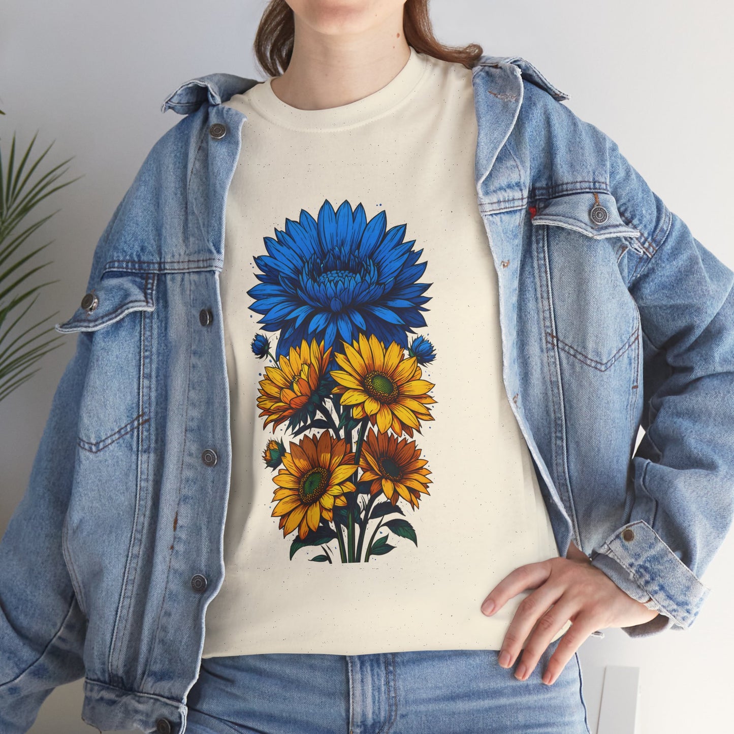 Unisex T-Shirt mit Blumen - Ukraine