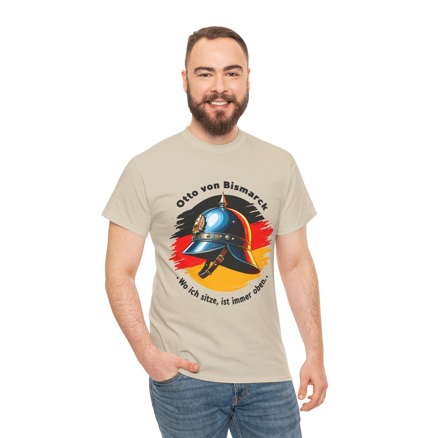 Unisex T-Shirt mit Bismarck Zitat und Pickelhaube - Deutschland