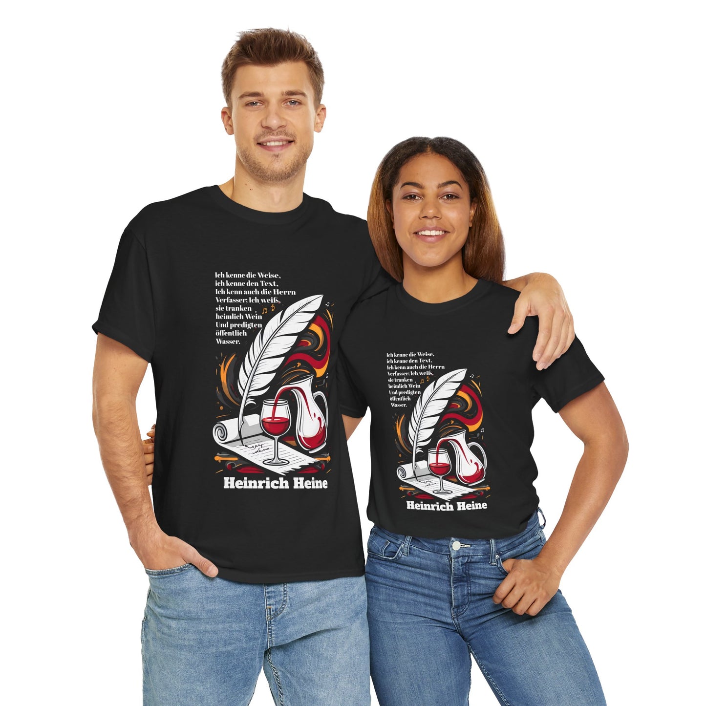 Unisex T-Shirt mit Zitat - Heinrich Heine