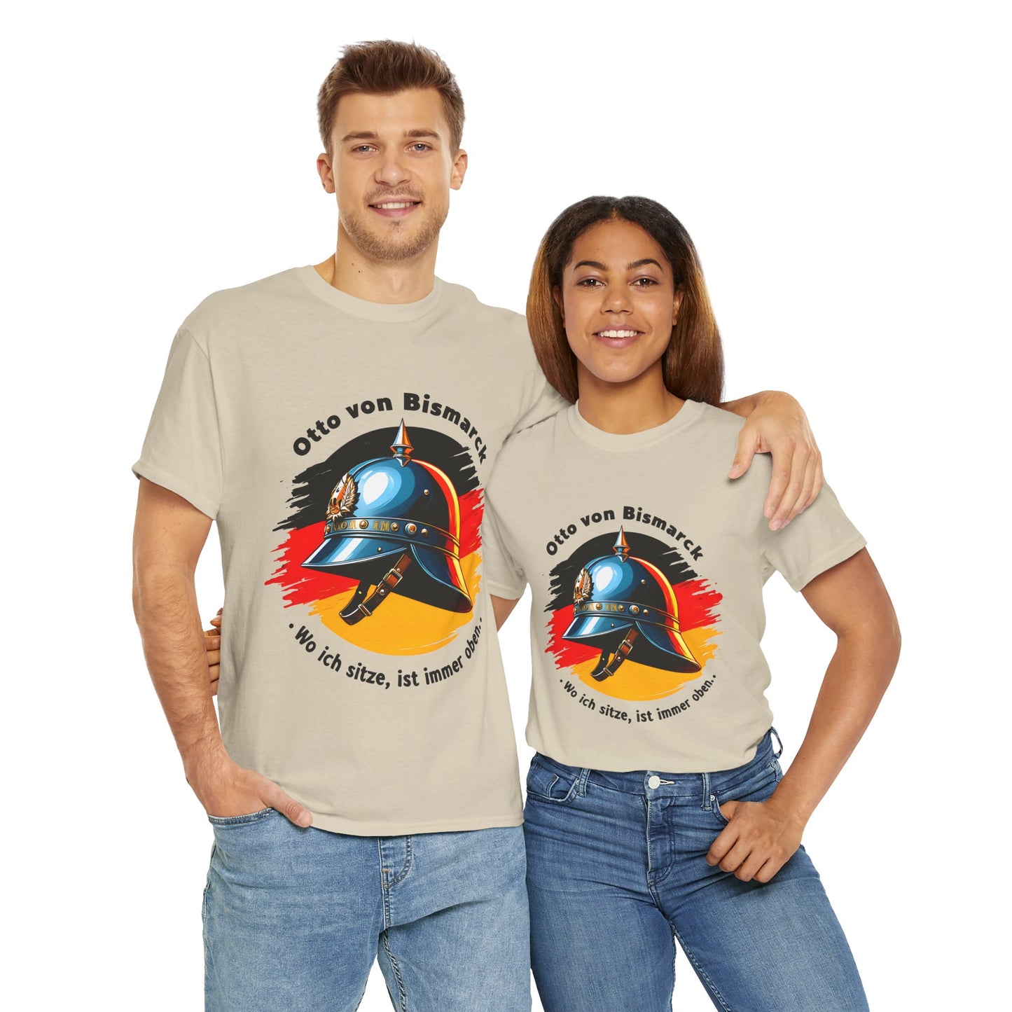 Unisex T-Shirt mit Bismarck Zitat und Pickelhaube - Deutschland