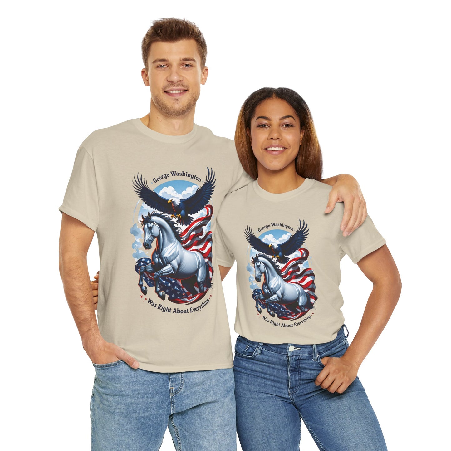 Unisex T-Shirt mit Georg Washington Spruch - USA