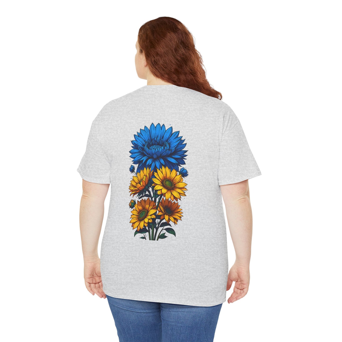 T-Shirt mit Blumen -Ukraine (Druck hinten)