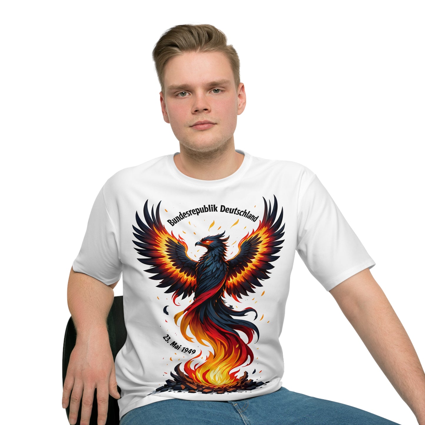 Lockeres Herren T-Shirt mit Phönix und Datum - Deutschland