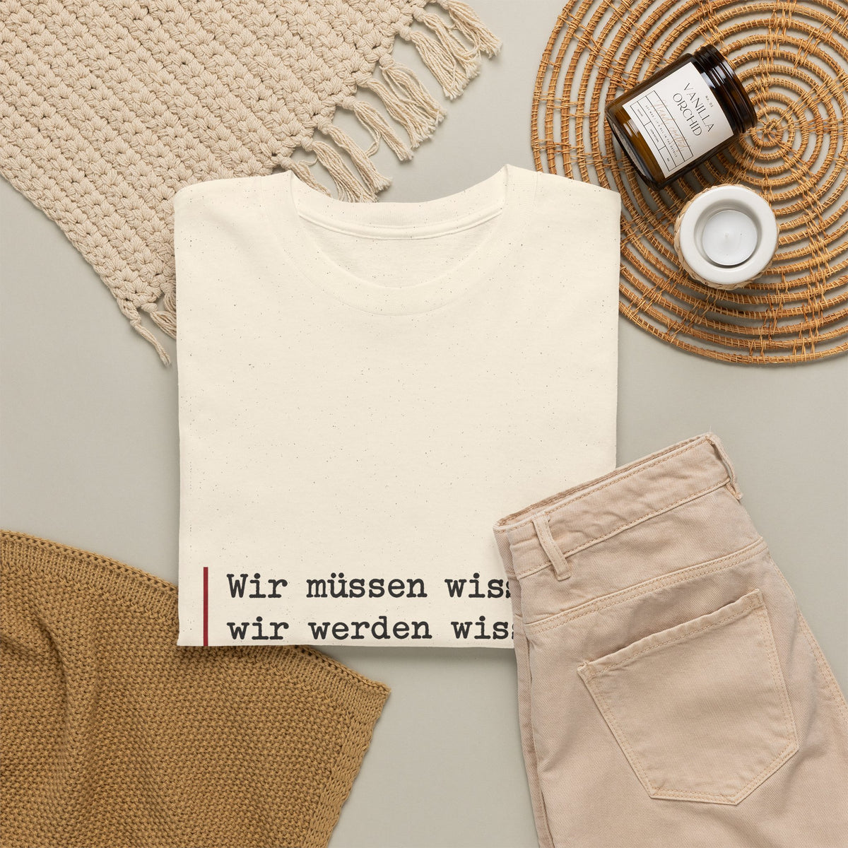 Unisex T-Shirt mit Zitat - Hilbert - Wir müssen wissen