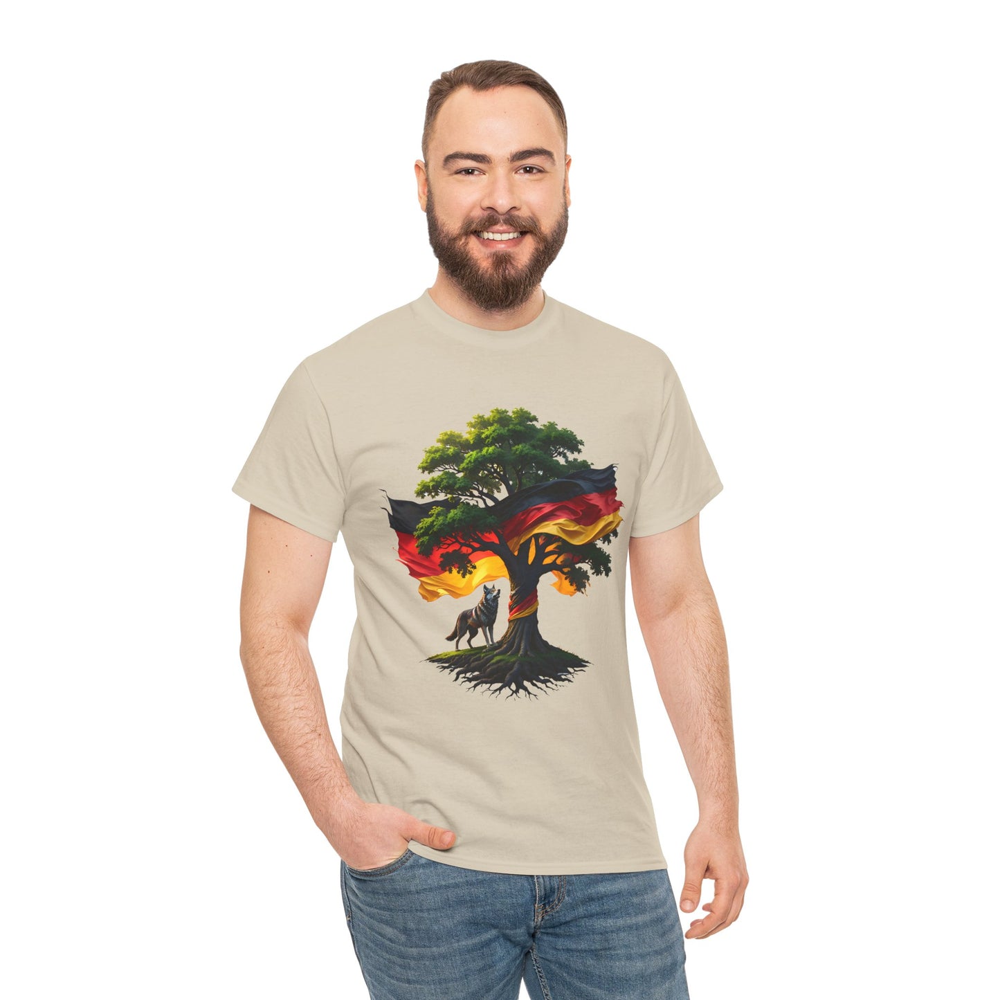 Unisex T-Shirt mit Baum und Flagge - Deutschland