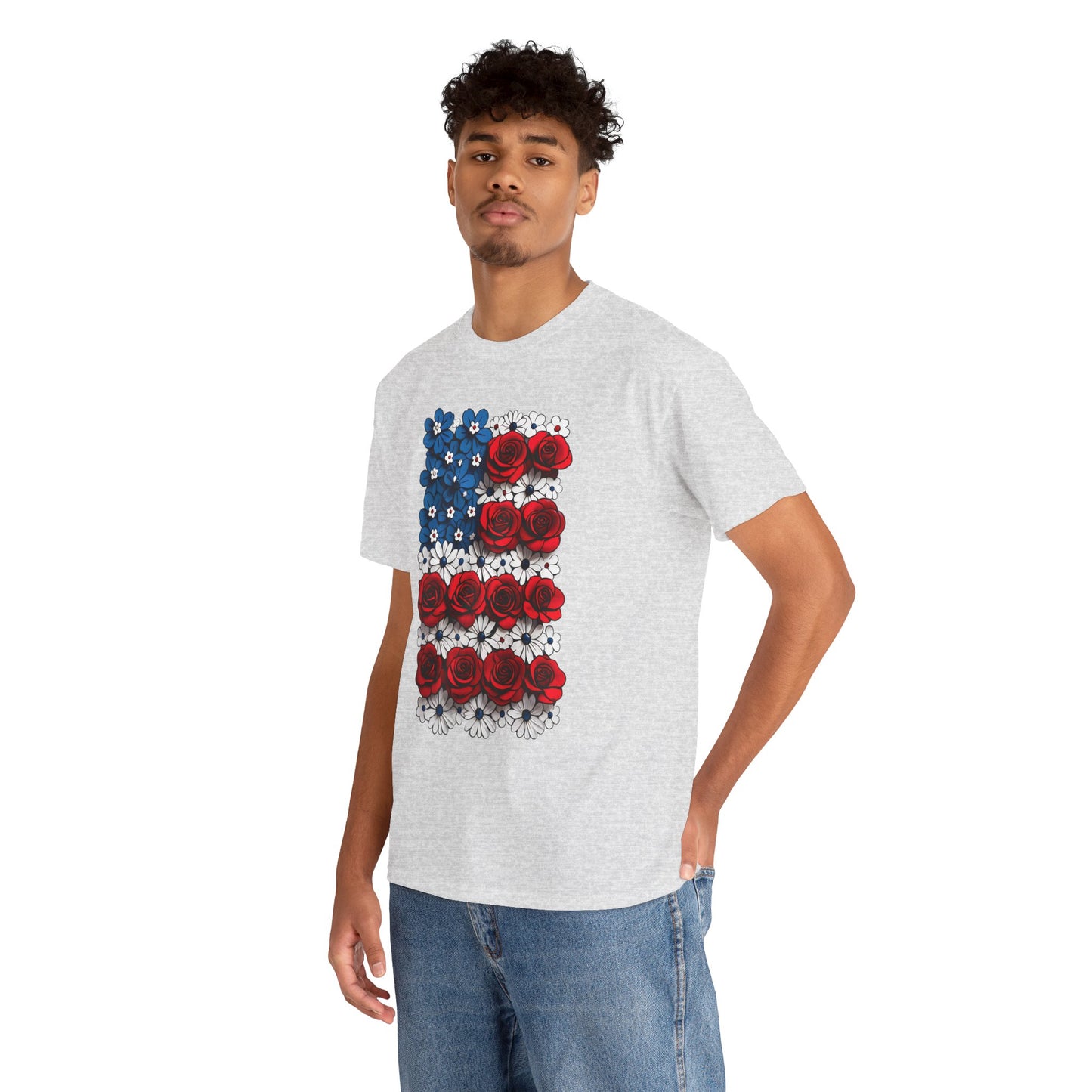 Unisex T-Shirt mit Blumen - US