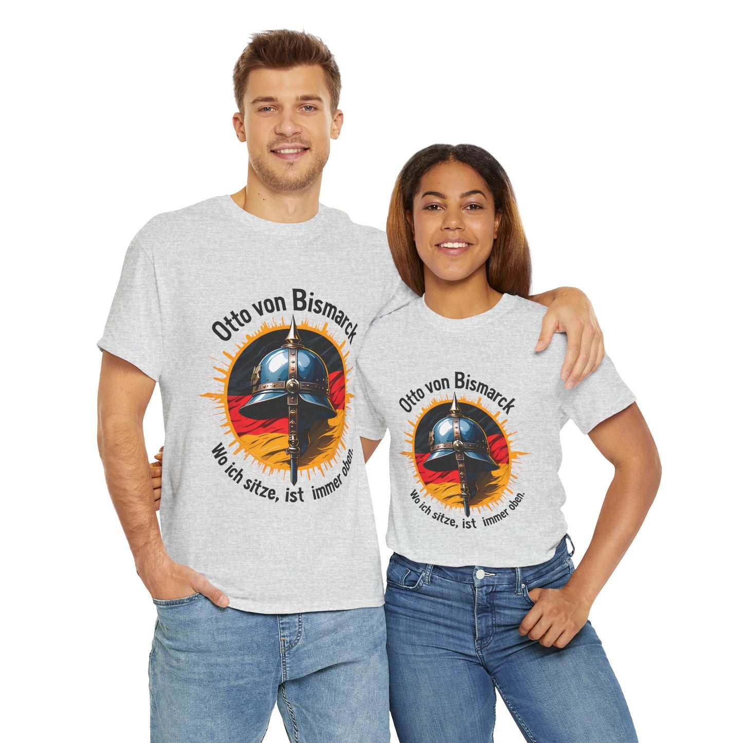 Unisex T-Shirt mit Pickelhaube und Zitat - Bismarck