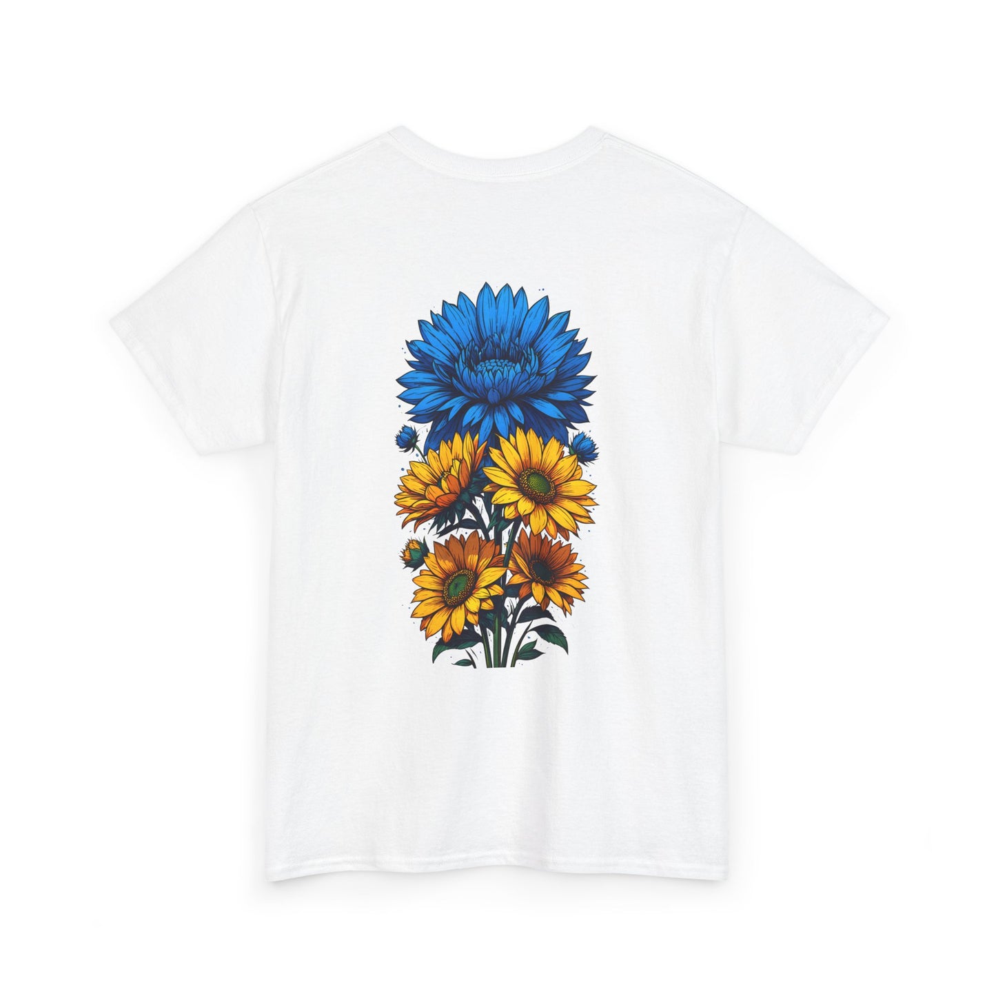 T-Shirt mit Blumen -Ukraine (Druck hinten)