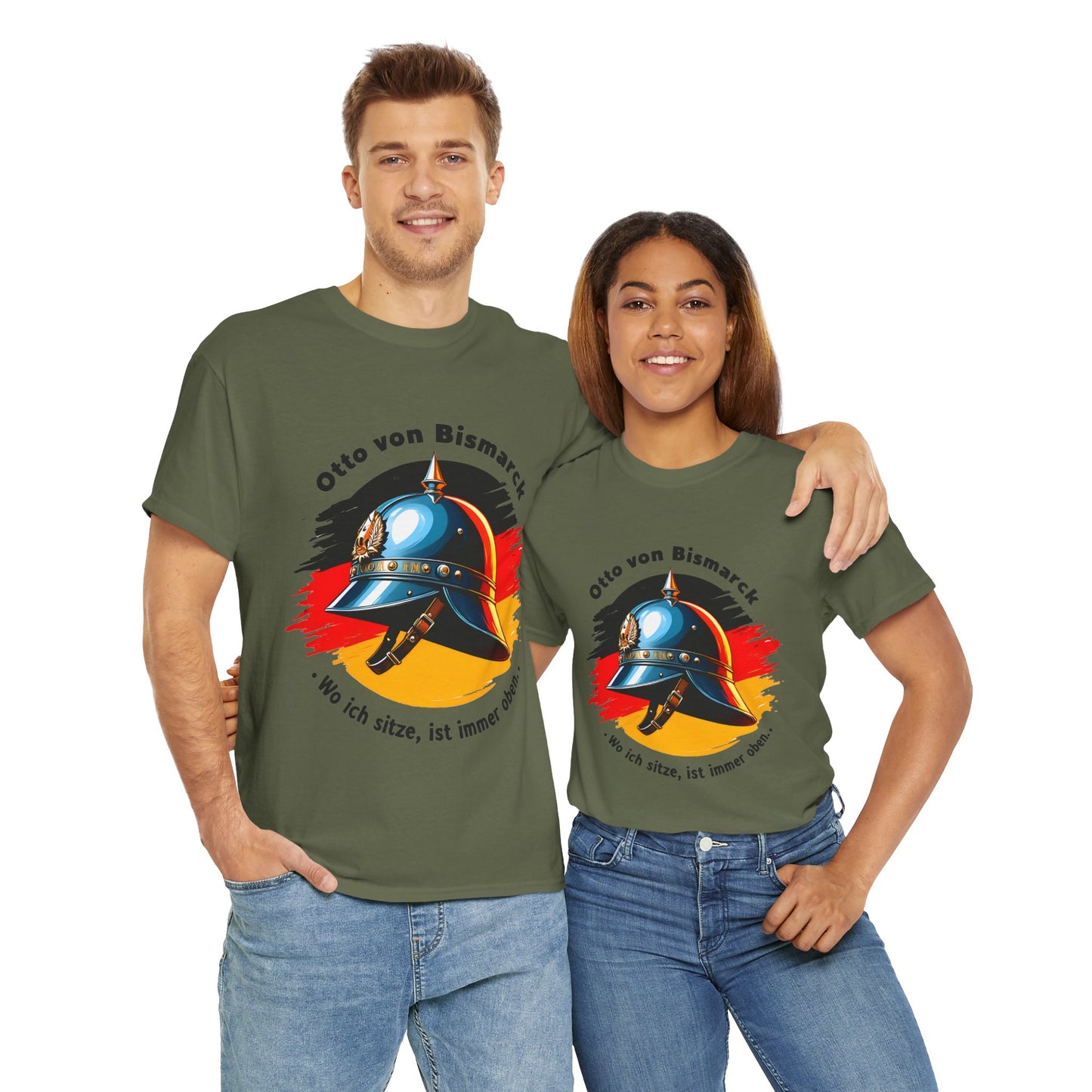 Unisex T-Shirt mit Bismarck Zitat und Pickelhaube - Deutschland