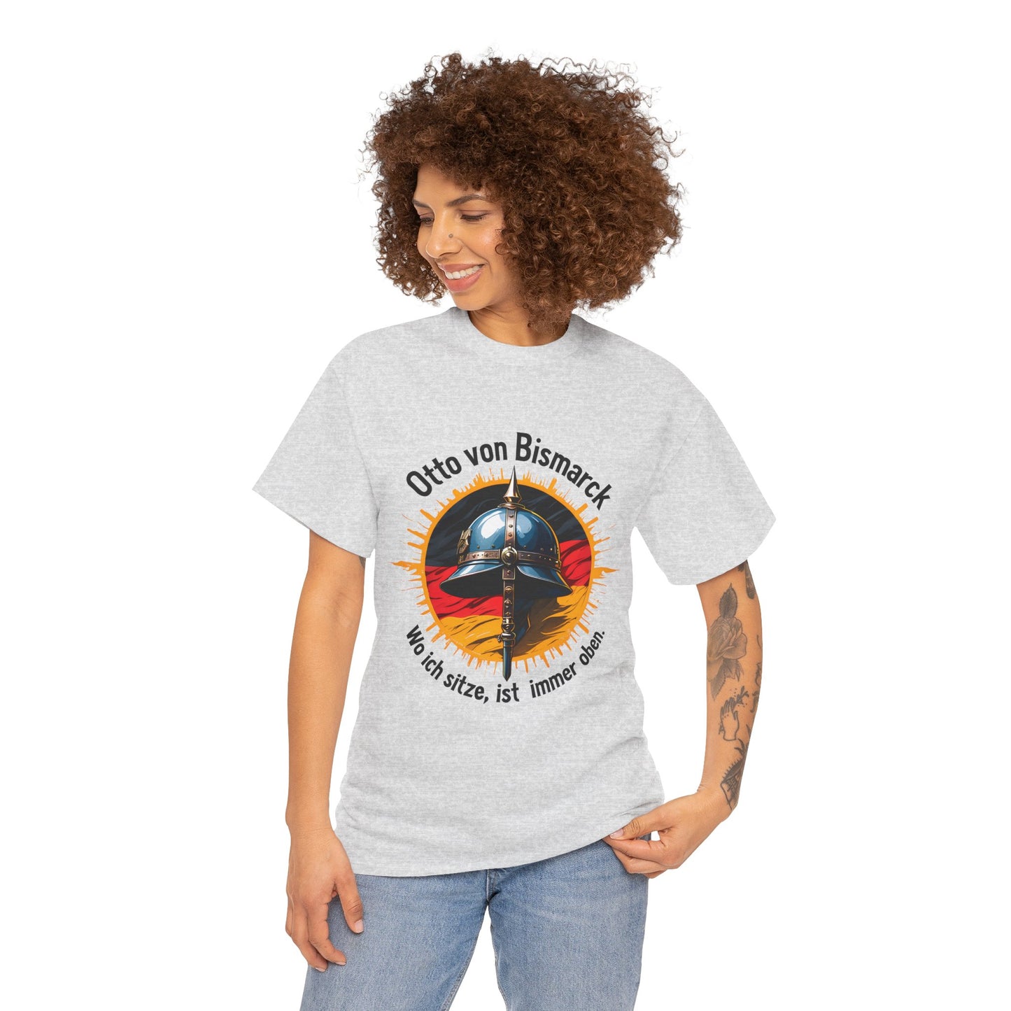 Unisex T-Shirt mit Pickelhaube und Zitat - Bismarck