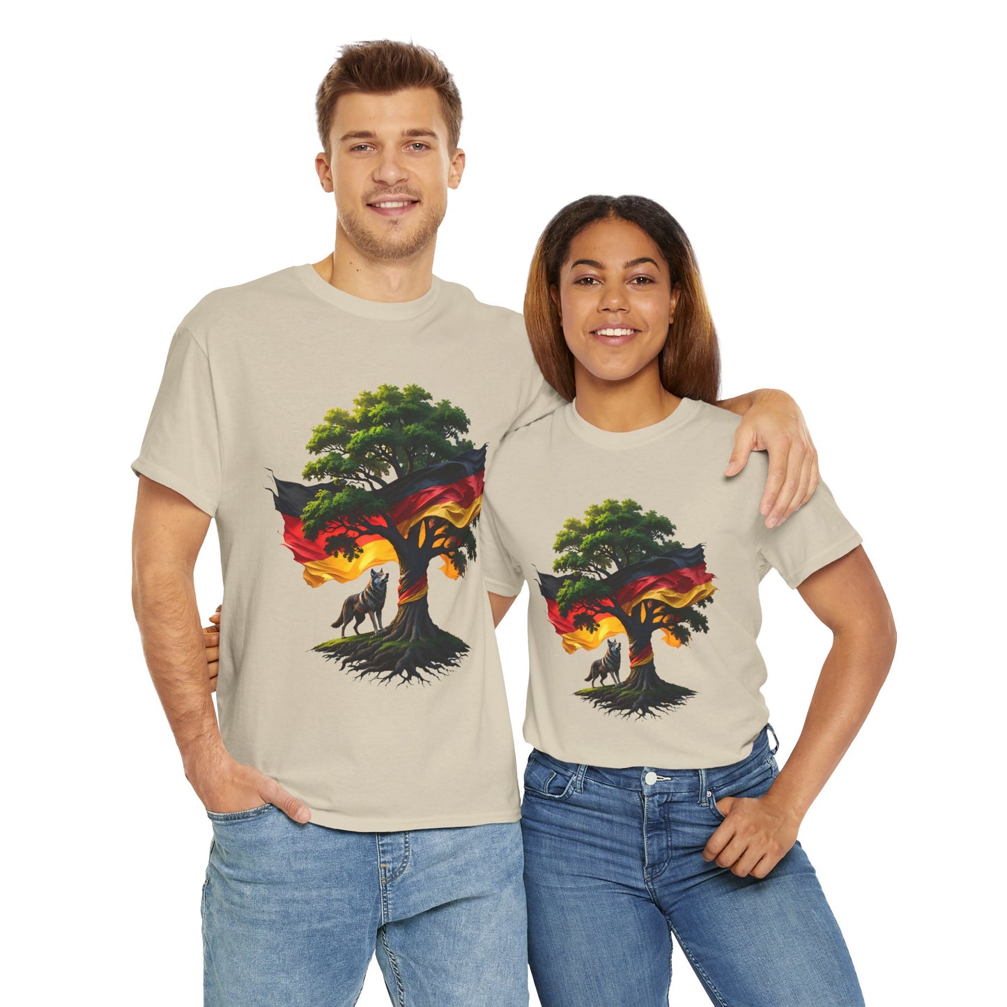 Unisex T-Shirt mit Baum und Flagge - Deutschland