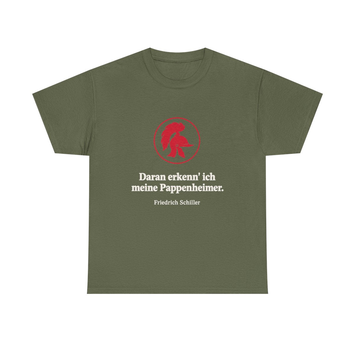 Unisex T-Shirt mit Zitat - Schiller - Meine Pappenheimer – front