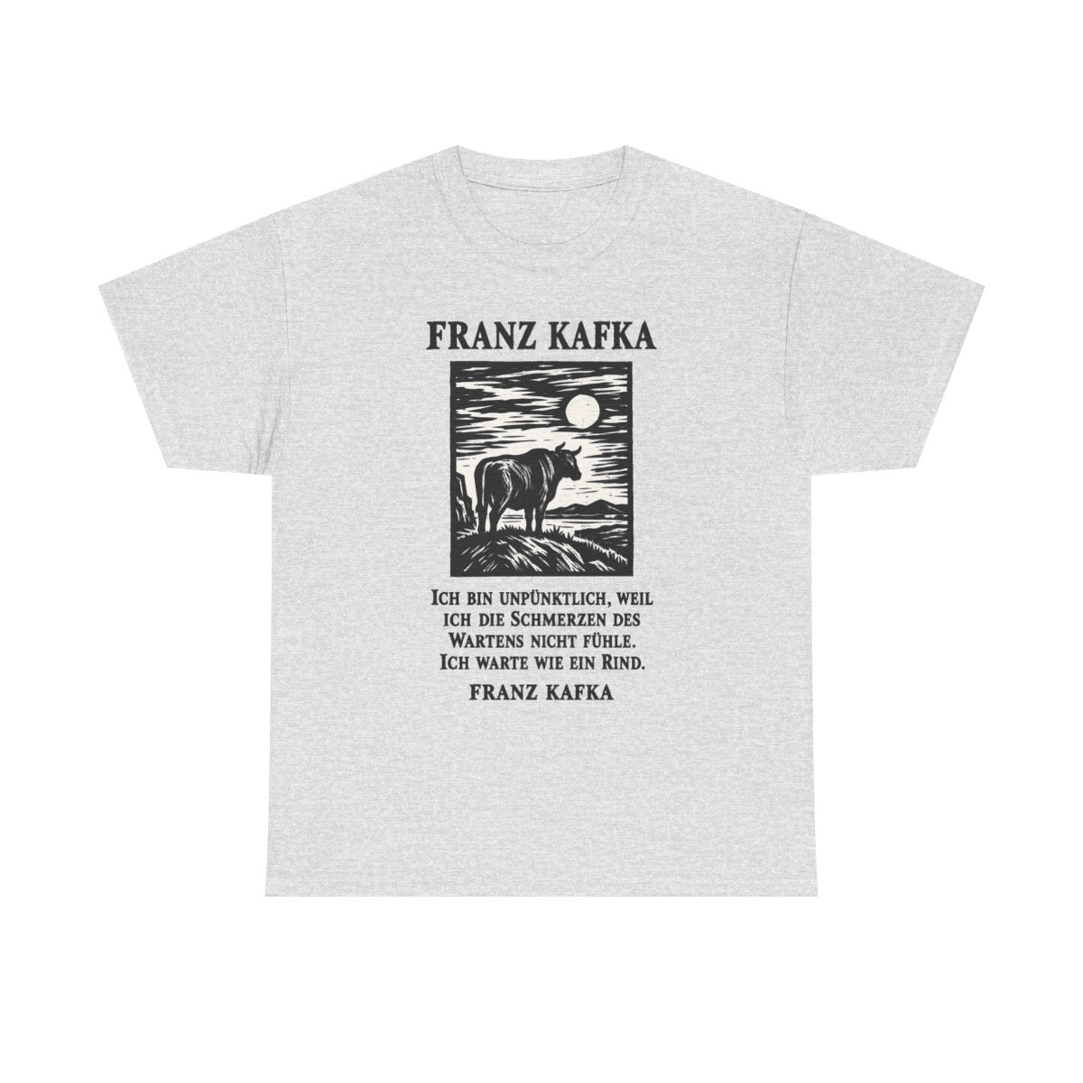 Unisex T-Shirt mit Zitat - Kafka - Ich bin unpünktlich – front