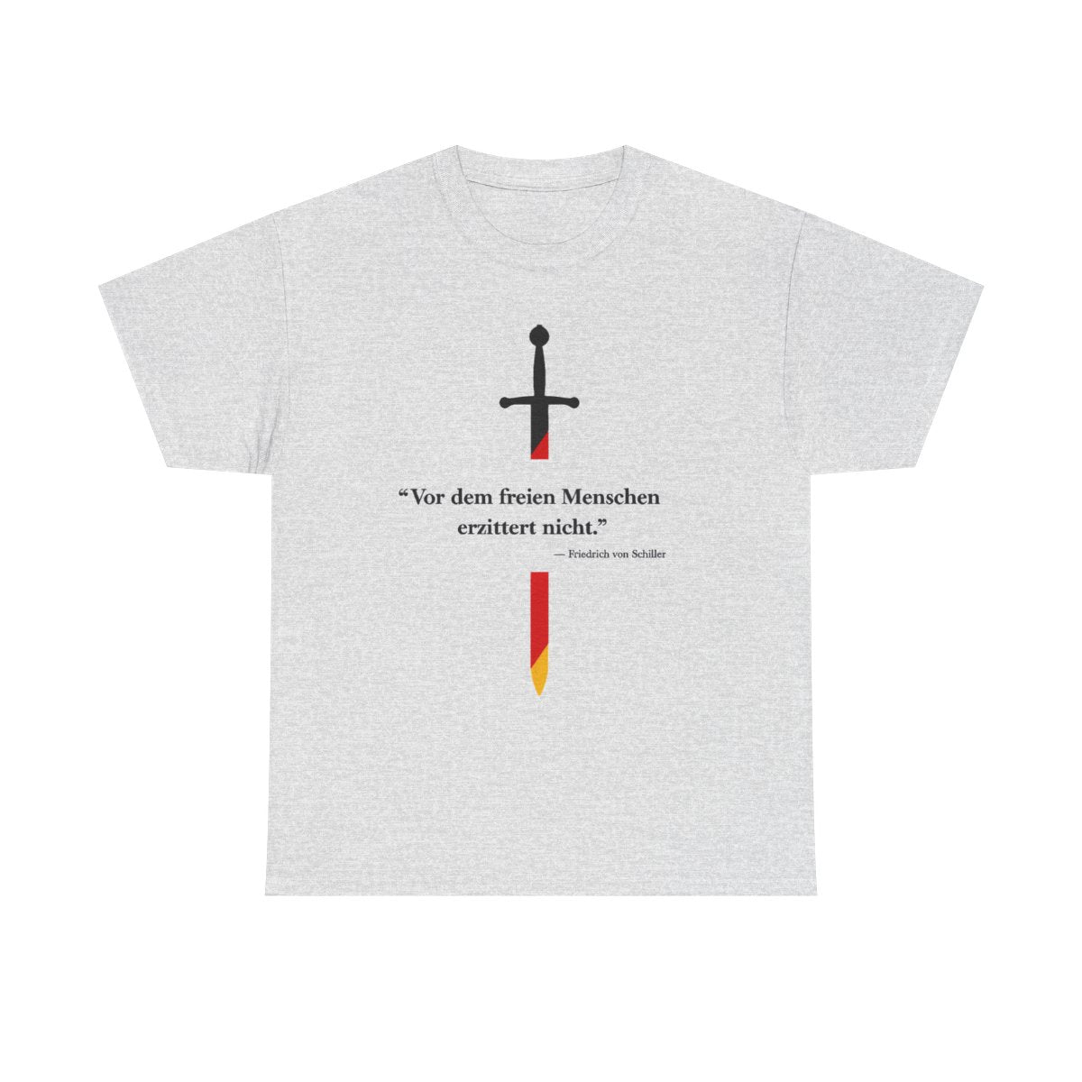 Unisex T-Shirt mit Zitat - Schiller - Vor dem freien Menschen – front