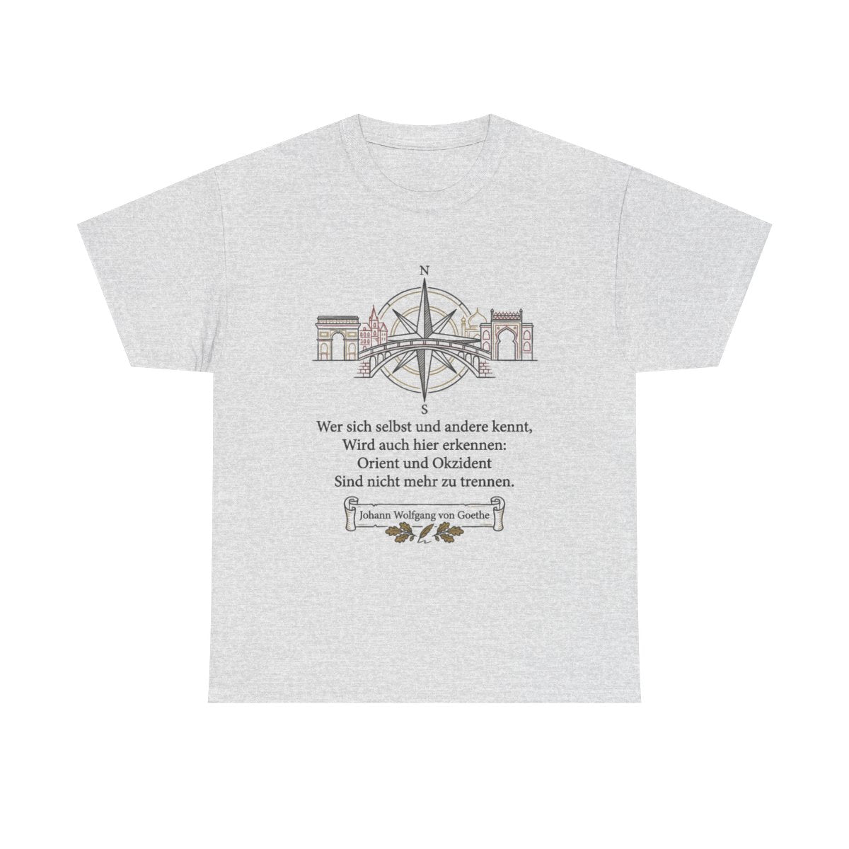 Unisex T-Shirt mit Zitat - Goethe - Orient und Okzident – front