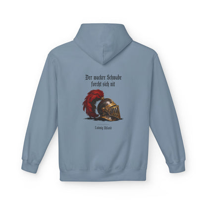 Unisex Fleece Hoodie mit Zitat - Uhland - Der wackre Schwabe