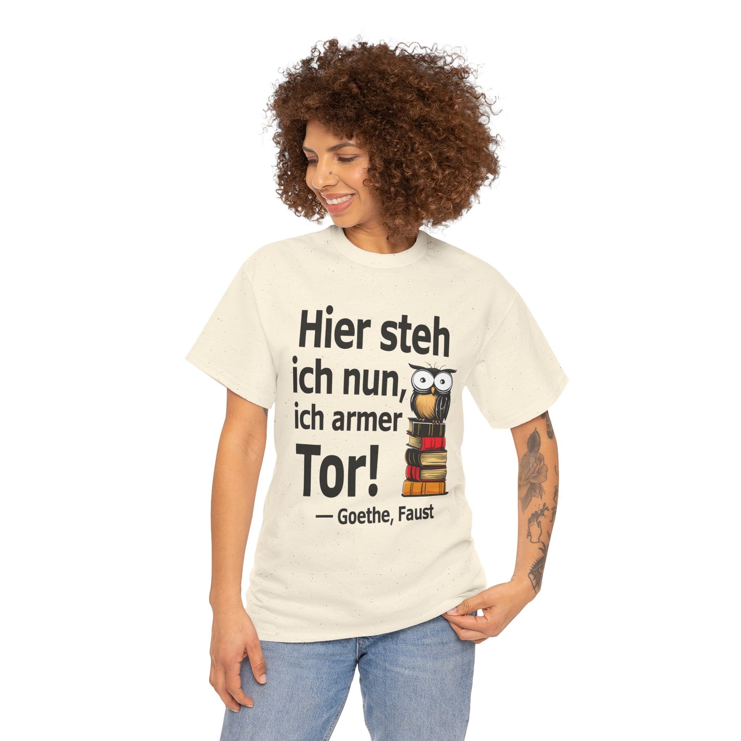 Unisex T-Shirt mit Zitat - Goethe - Hier steh ich nun