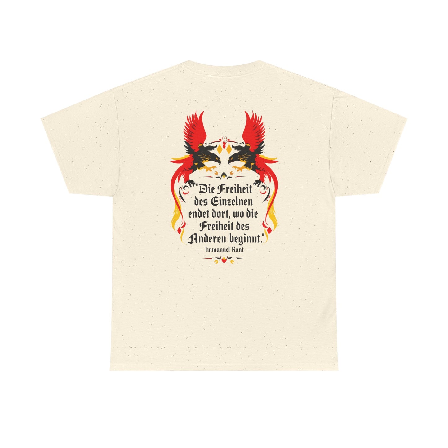 Unisex T-Shirt mit Zitat - Immanuel Kant - Freiheit des Einzelnen (Druck hinten)