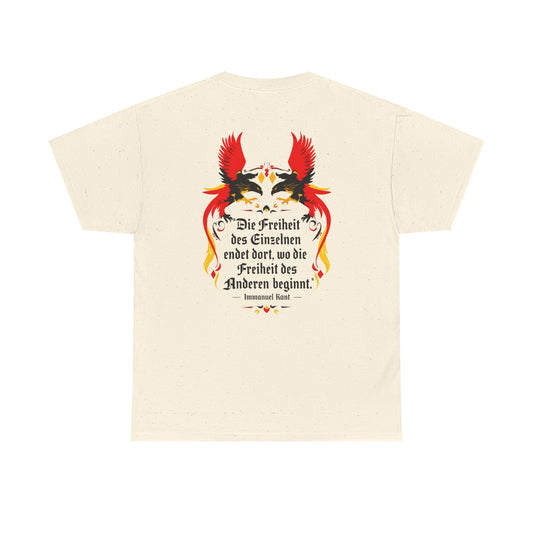 Unisex T-Shirt mit Zitat - Immanuel Kant - Freiheit des Einzelnen (Druck hinten)