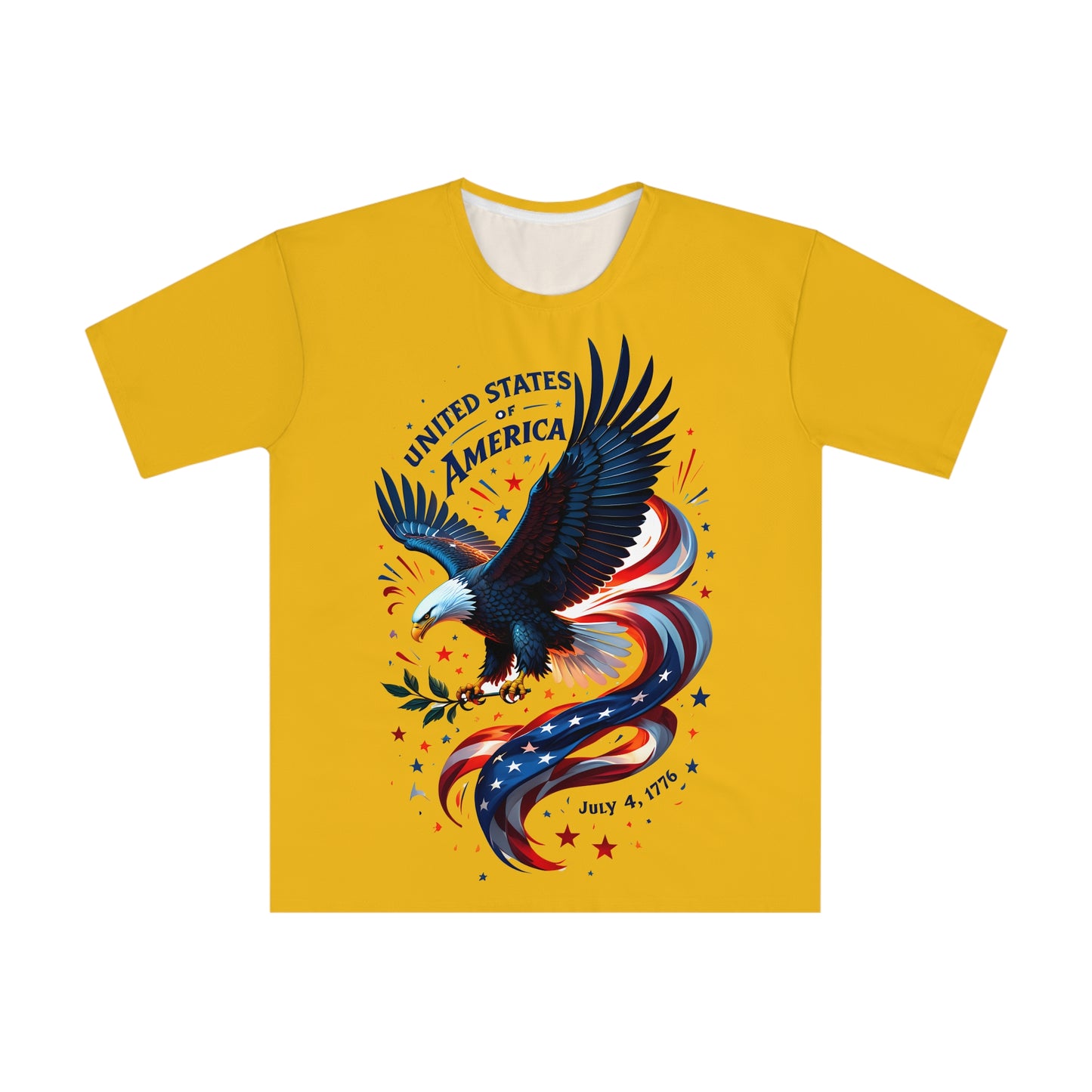 Lockeres Herren T-Shirt mit Adler und Datum - USA