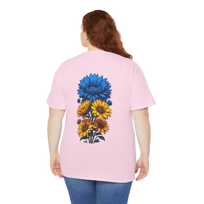 T-Shirt mit Blumen -Ukraine (Druck hinten)