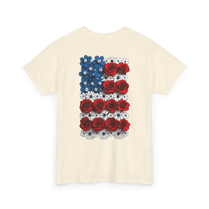 T-Shirt mit Blumen - USA(Druck hinten)