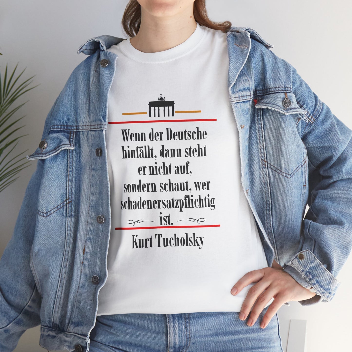 Unisex T-Shirt mit Zitat - Kurt Tucholsky - Schadenersatzpflicht