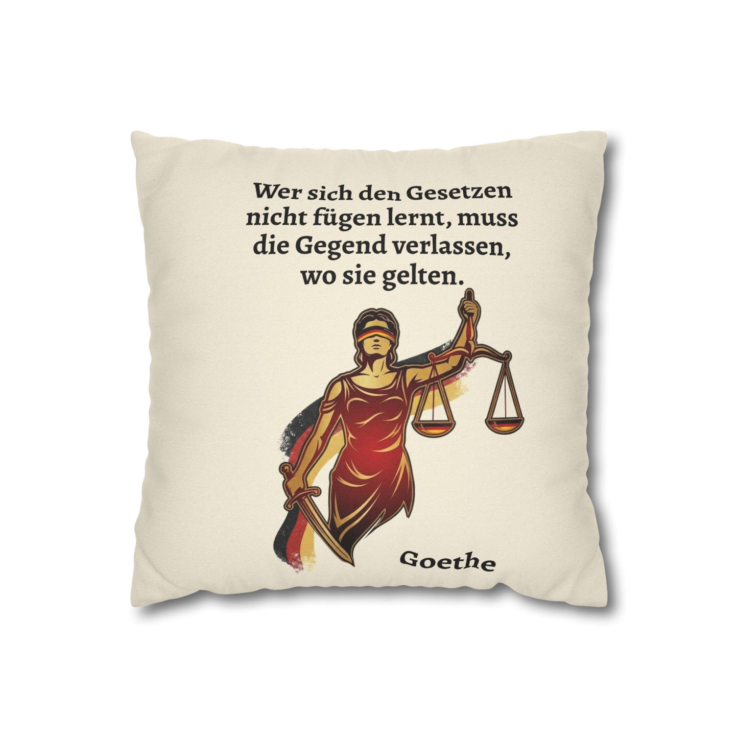 Kissenbezug mit Zitat - Goethe -  Gesetze