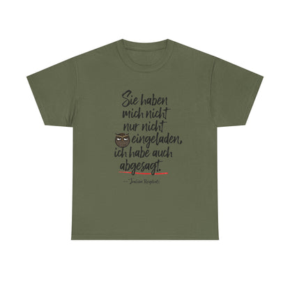 Unisex T-Shirt mit Zitat  - Joachim Ringelnatz - Einladung