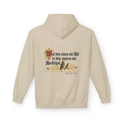 Unisex Fleece Hoodie mit Zitat - Reuter - Uhl und Nachtigal