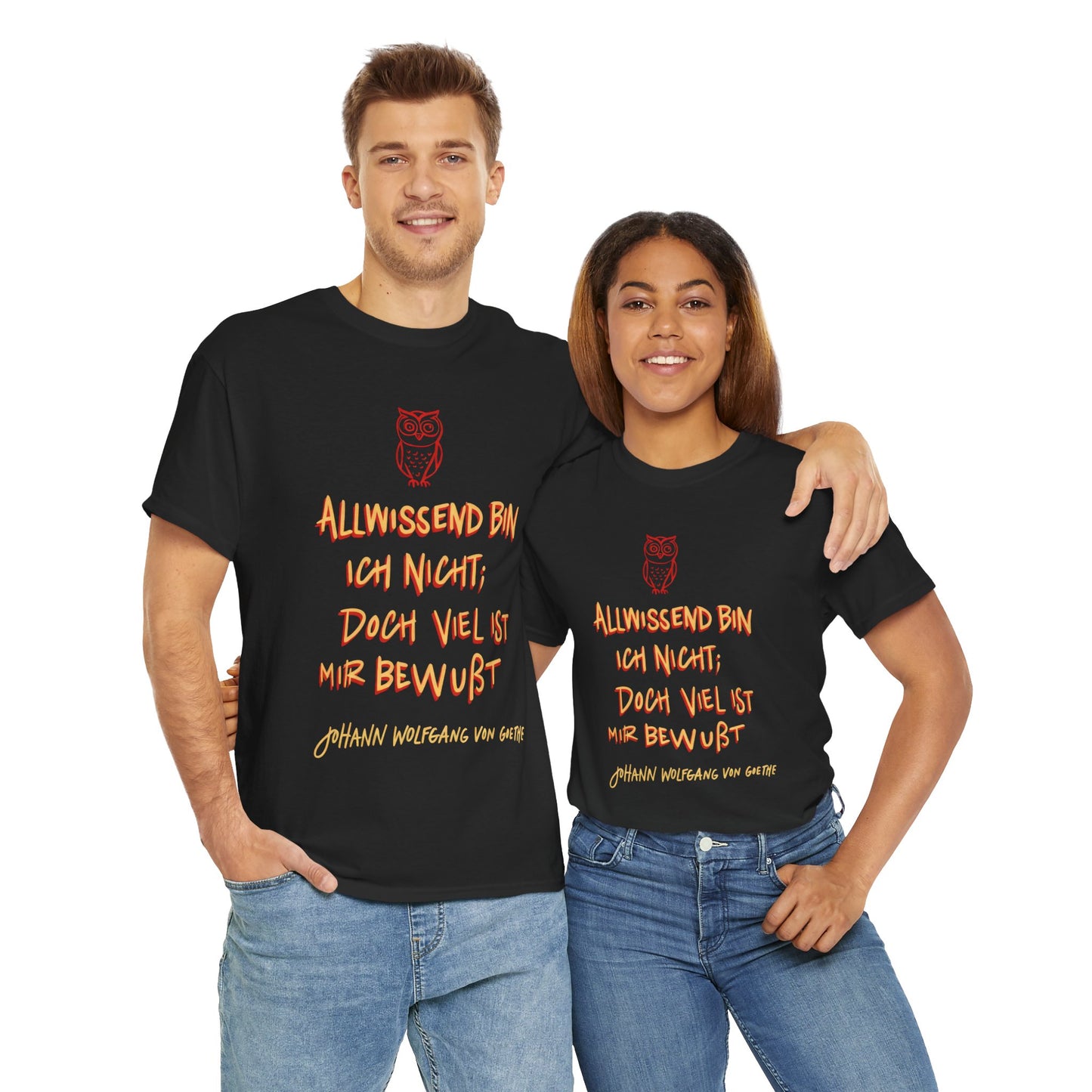 Unisex T-Shirt mit Zitat - Goethe - Allwissend