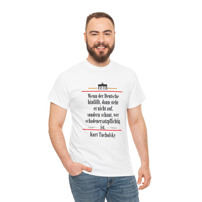 Unisex T-Shirt mit Zitat - Kurt Tucholsky - Schadenersatzpflicht