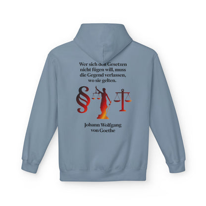 Unisex Fleece Hoodie mit Zitat - Goethe - Gesetze