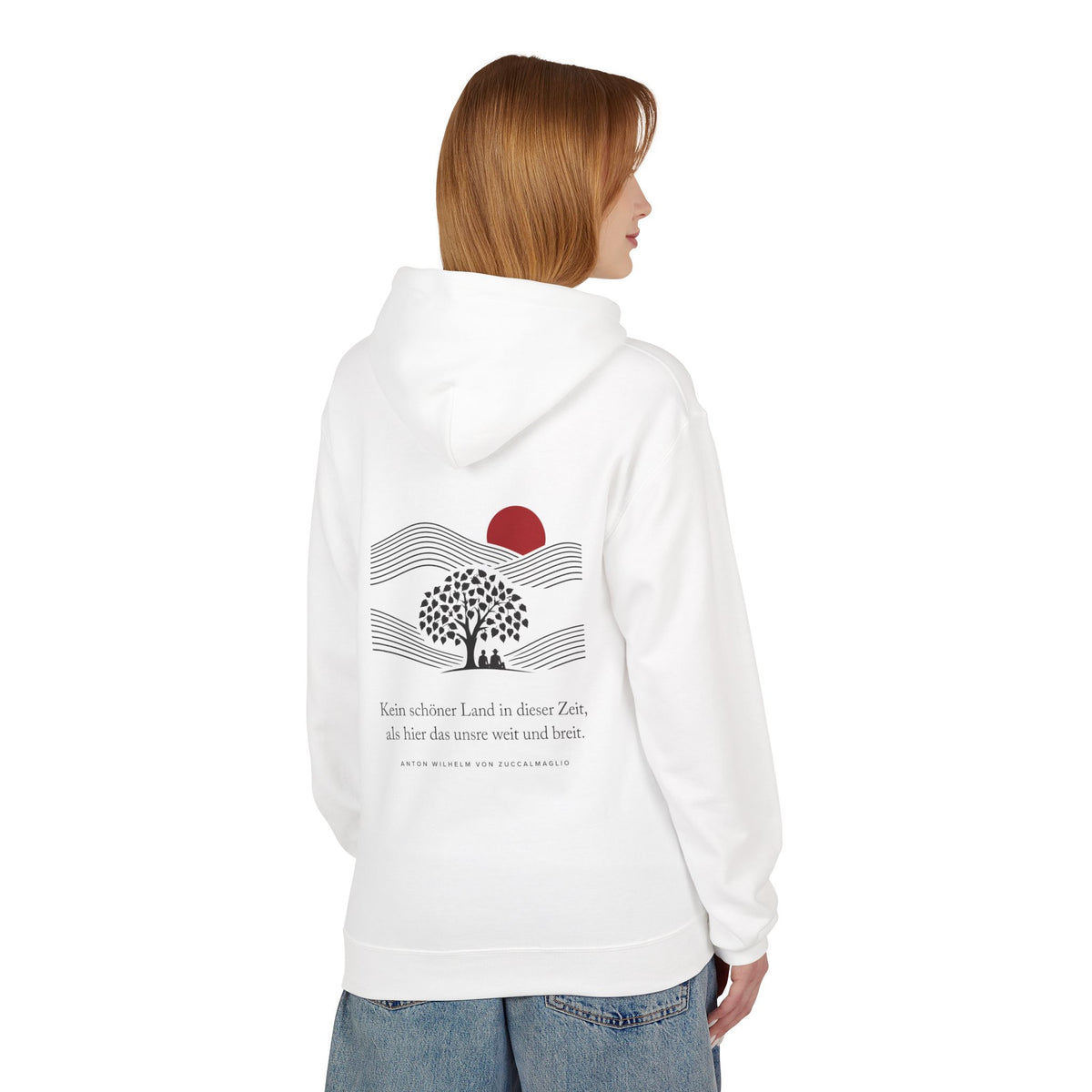 Unisex Fleece Hoodie mit Zitat - Zuccalmaglio - Kein schöner Land