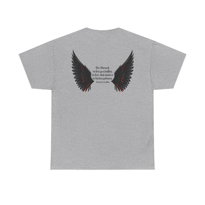 Unisex T-Shirt mit Zitat - Schiller - Der Mensch ist frei