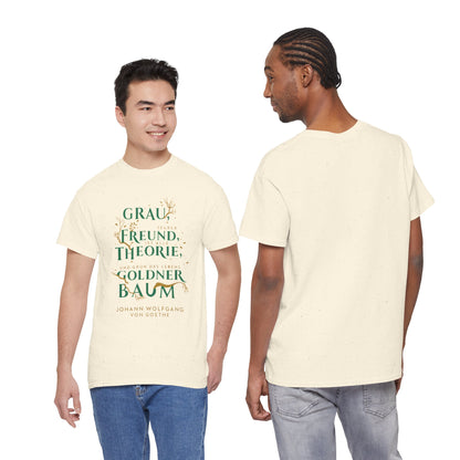 T-Shirt mit Zitat - Goethe - Goldner Baum