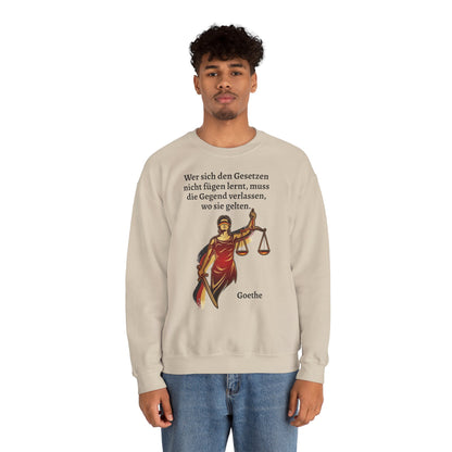 Unisex Sweatshirt mit Zitat - Goethe - Gesetze
