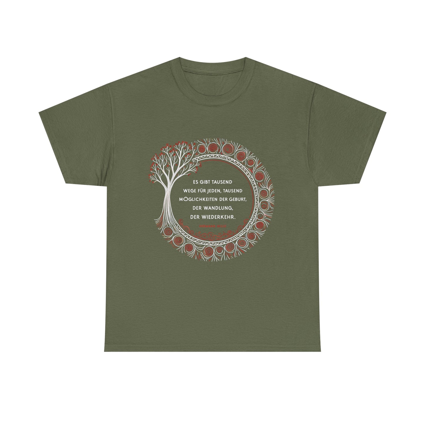 Unisex T-Shirt mit Zitat - Hermann Hesse - Tausend Wege