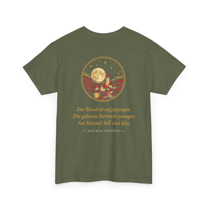 Unisex T-Shirt mit Zitat - Claudius - Der Mond ist aufgegangen (Druck hinten)