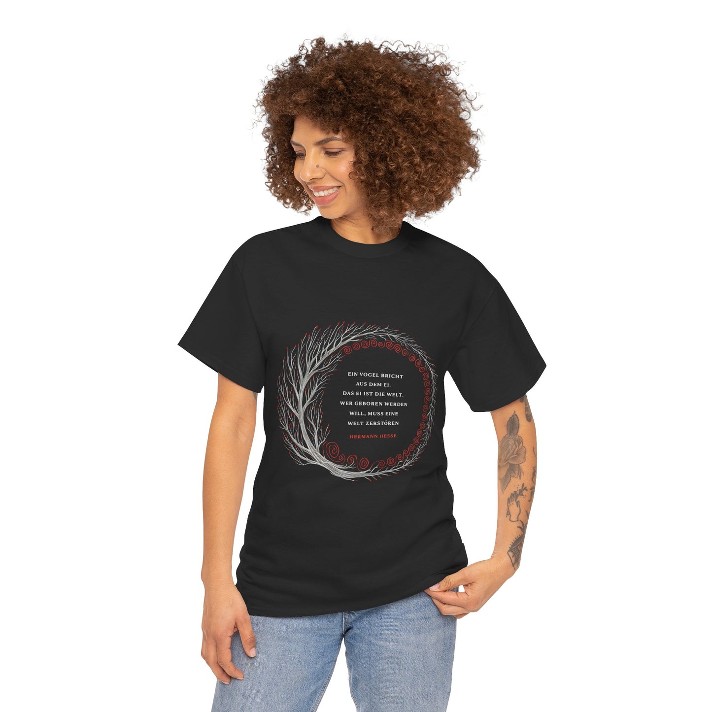 Unisex T-Shirt mit Zitat - Hermann Hesse - Ei
