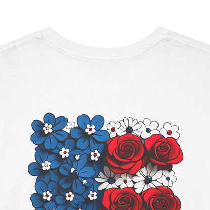 T-Shirt mit Blumen - USA(Druck hinten)